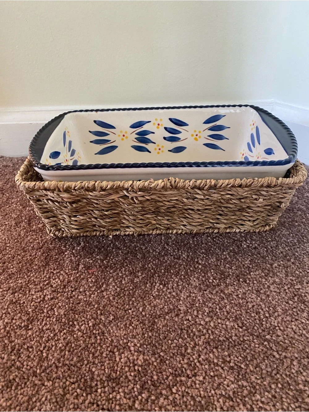 Temp-Tations Old World Blue Baking Dish with Basket